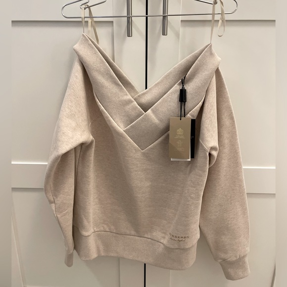 Burberry V-Neck/Off Shoulder Sweater - Picture 1 of 10